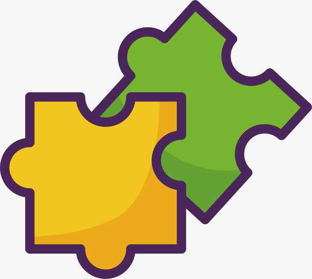 矢量图双色有趣拼图