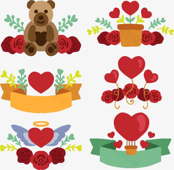 可爱红色装饰彩带