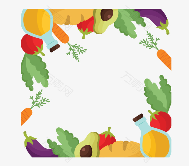秋季卡通果蔬边框