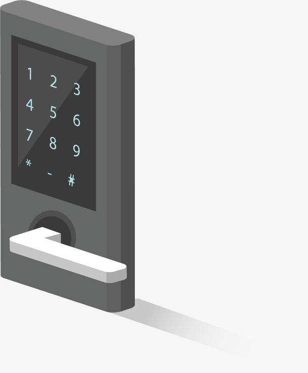 矢量图密码门把手