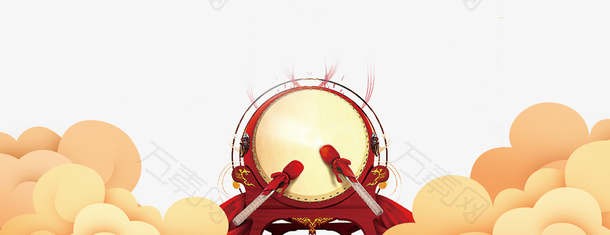 中国风祥云锣鼓图案