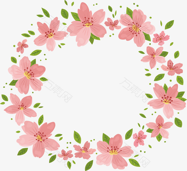春天粉红桃花花瓣花朵边框春天矢