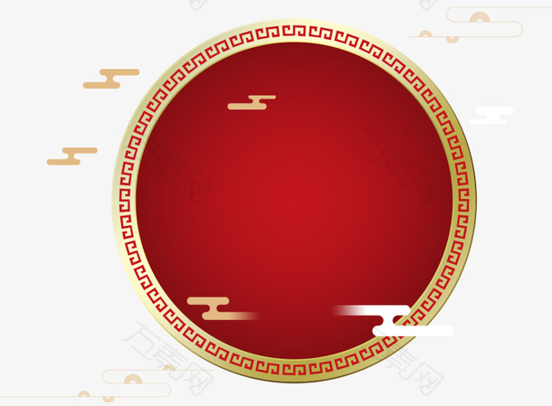 2023兔年新年红色圆形创意背景