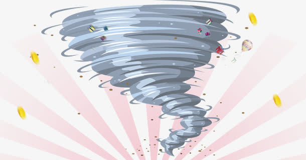 卡通扁平龙卷风