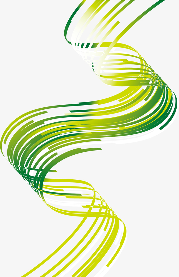 矢量黄绿色波浪线