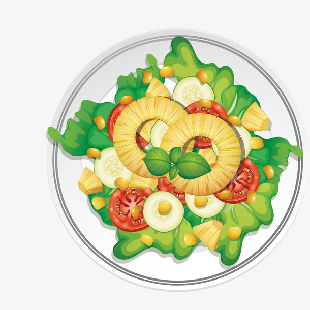 卡通的水果沙拉免抠图