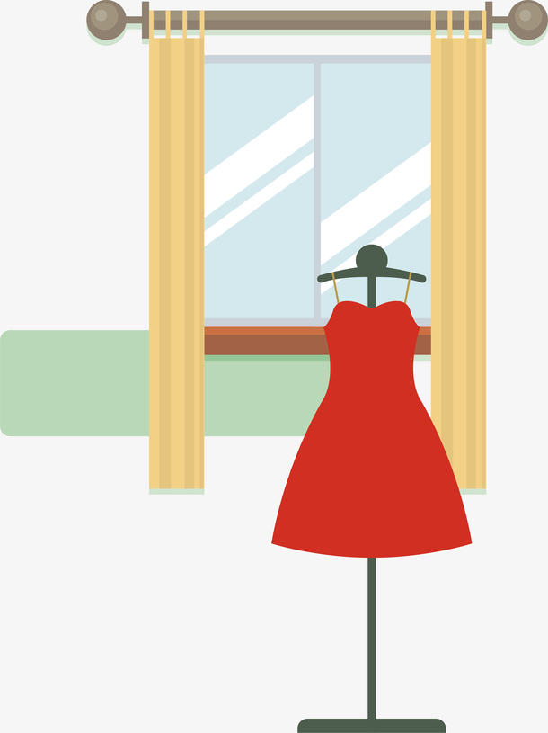 矢量室内化妆间试衣间插图