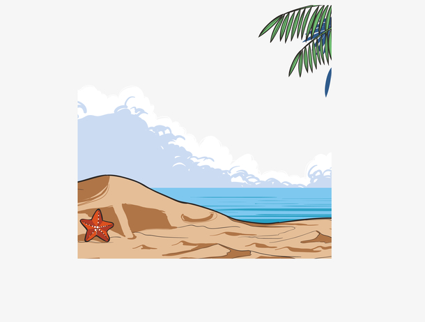 蓝色清凉夏日海滩海边素材