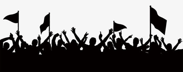 黑色剪影激情世界杯呐喊