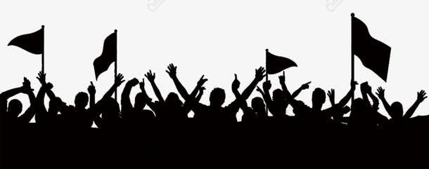 黑色剪影激情世界杯呐喊