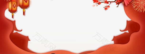 元宵年货节灯笼炮竹剪纸背景