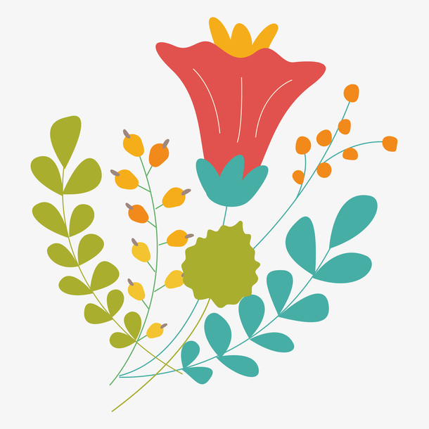 唯美水彩绘花朵插画装饰