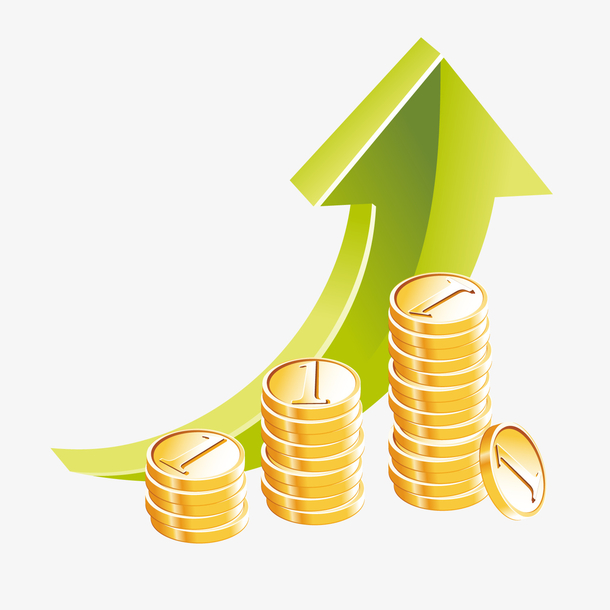 彩色金融财富上涨元素