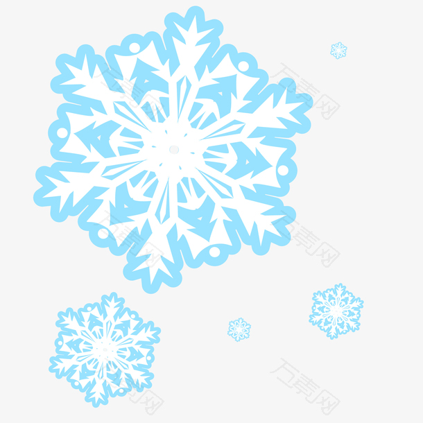 矢量手绘冬季飘飞雪花元素