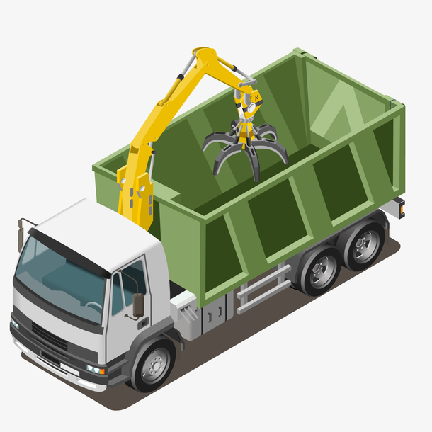 卡通垃圾车png下载