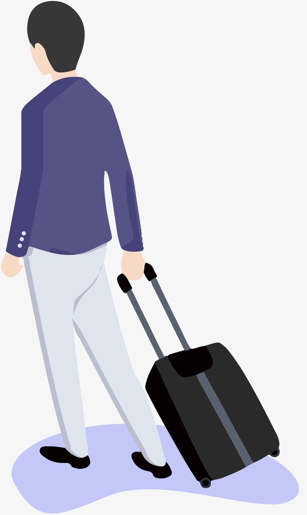 矢量商务出差男士人物插画