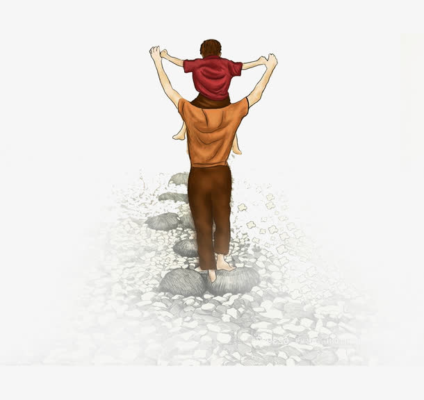 父亲节背影元素图片-父亲节背影元素设计素材-父亲节背影元素素材免费