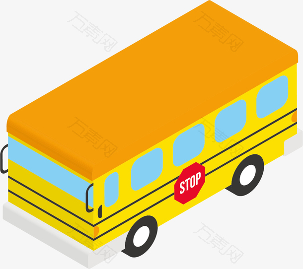 安全行驶的卡通校车