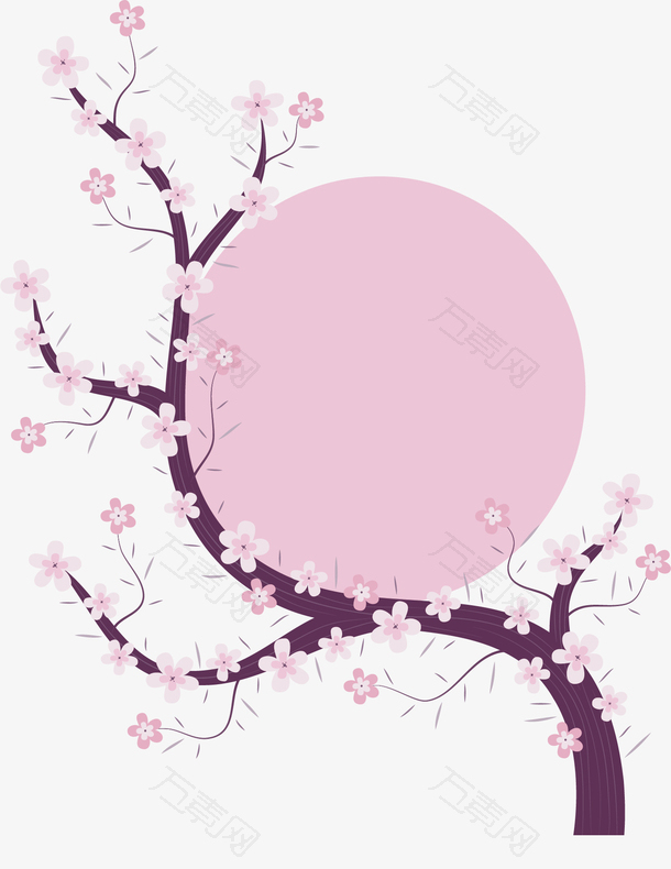 粉红春桃装饰标题框