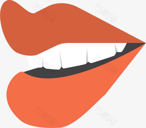 侧面的迷人性感唇红