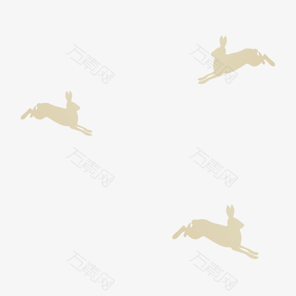 卡通兔子剪影