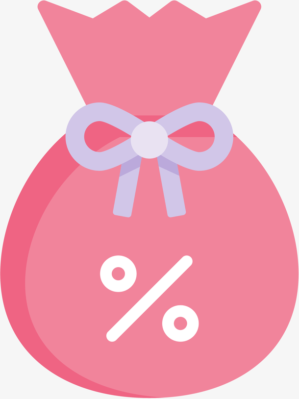 矢量简约粉色锦囊钱袋