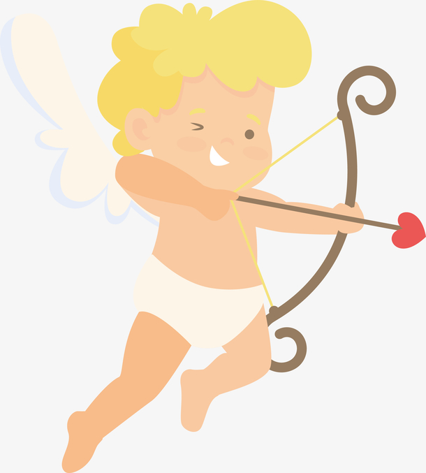 正在射箭的情人节丘比特