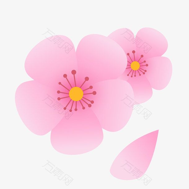 矢量清新花瓣花朵花卉桃花素材