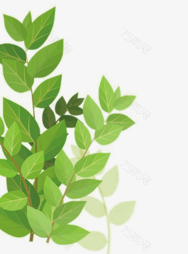 春天植树节卡通树叶