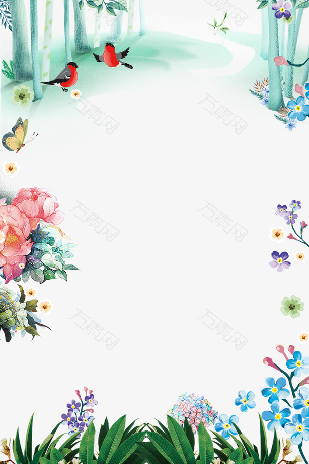 二十四节气之春分手绘插画主题装