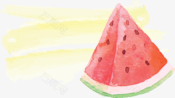 夏日水彩新鲜西瓜