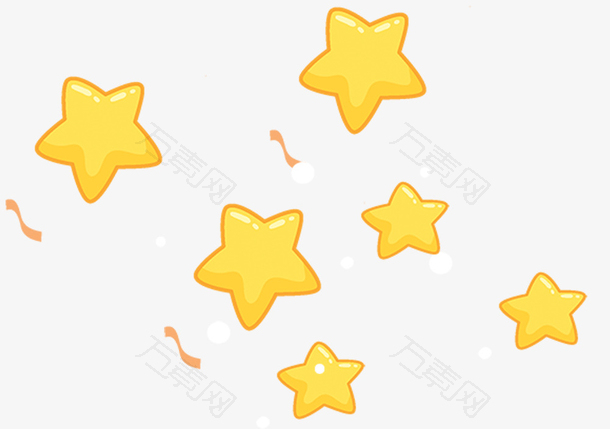 卡通手绘黄色装饰星星