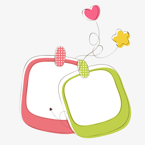 可爱卡通星星点缀边框免抠图