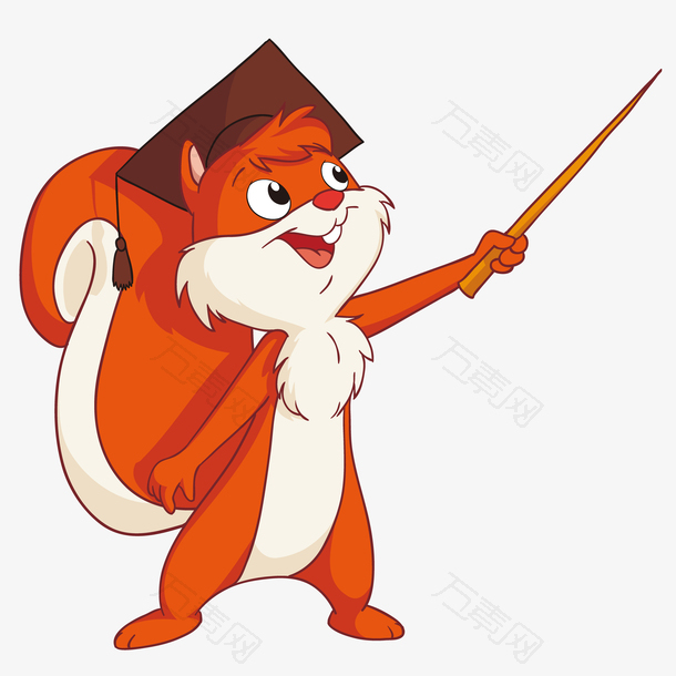 松鼠老师小博士矢量