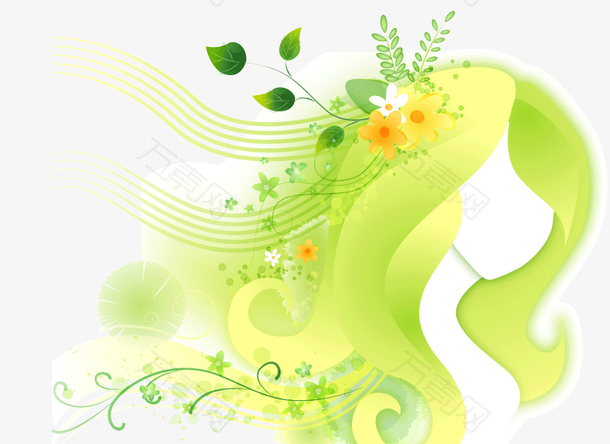 梦幻女子头像矢量素材