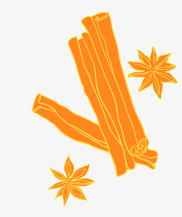 矢量卡通手绘食品调料桂皮