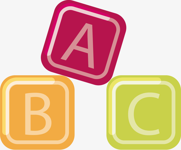 矢量图彩色的字母方块