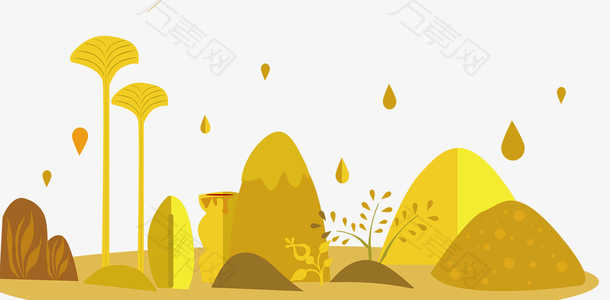 简约金秋山丘banner