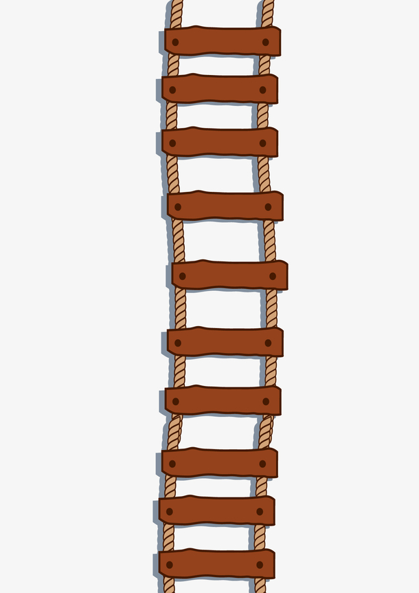 棕色矢量木质梯子