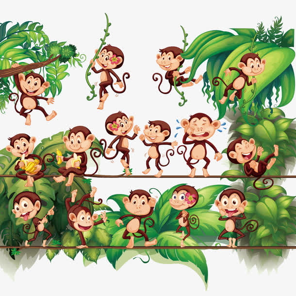 小猴子爬树吃香蕉