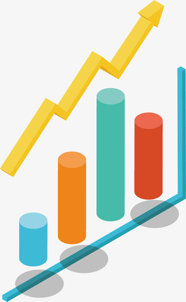 矢量图水彩圆柱统计