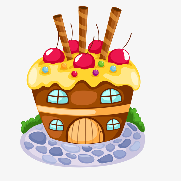 卡通蛋糕店设计矢量图