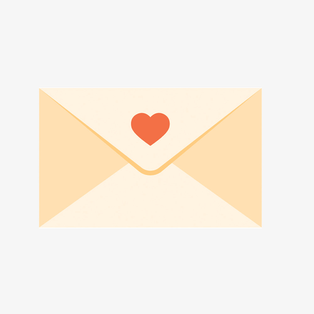 矢量爱心信封情人节免扣素材