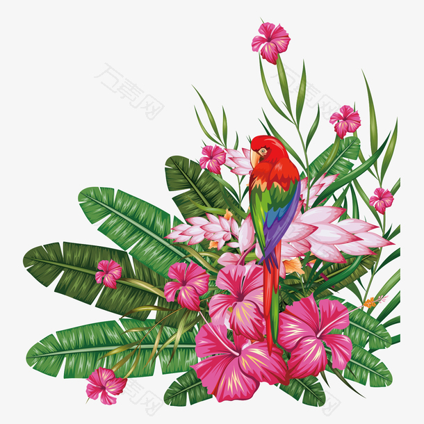 手绘母亲节浪漫复古的花朵插画装