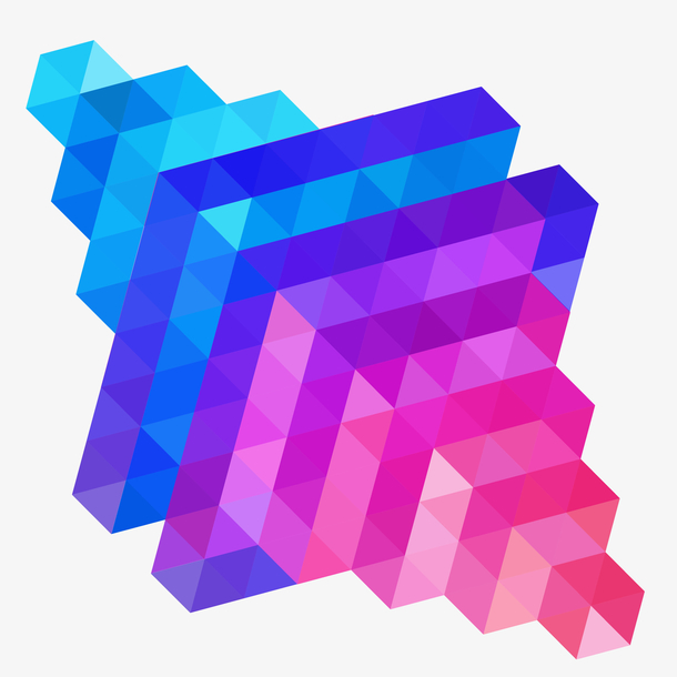 五彩3d立体几何图形插画