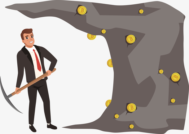矢量男子挖金矿下载