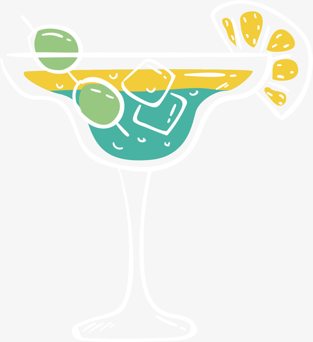 矢量图蓝色加冰气泡水