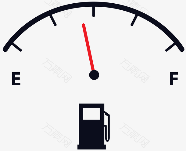 黑白指针矢量燃油表