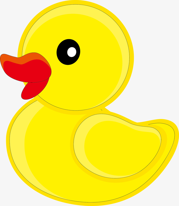 卡通小黄鸭图标矢量图