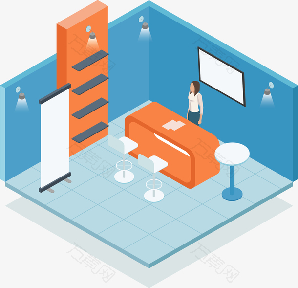 立体公司展台模型